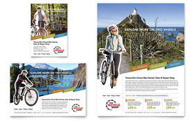 Mountain Bike Rentals Flyer & Ad Template - Word, Publisher, InDesign, Illustrator, Pages, QuarkXPress, CorelDraw