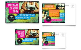 Strength Training Postcard Template - Word, Publisher, InDesign, Illustrator, Pages, QuarkXPress, CorelDraw