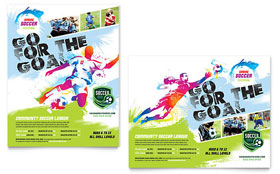 Youth Soccer Poster Template - Word, Publisher, InDesign, Illustrator, Pages, QuarkXPress, CorelDraw