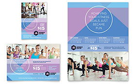 Aerobics Center Flyer & Ad Template - Word, Publisher, InDesign, Illustrator, Pages, QuarkXPress, CorelDraw