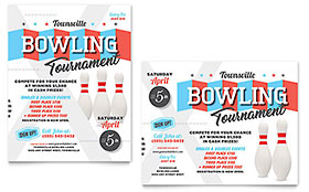 Bowling Poster Template - Word, Publisher, InDesign, Illustrator, Pages, QuarkXPress, CorelDraw
