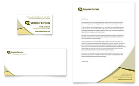 Computer Services & Consulting Business Card & Letterhead Template - Word, Publisher, InDesign, Illustrator, Pages, QuarkXPress, CorelDraw
