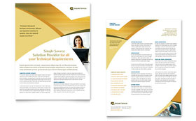 Computer Services & Consulting Datasheet Template - Word, Publisher, InDesign, Illustrator, Pages, QuarkXPress, CorelDraw