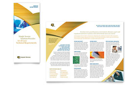 Computer Services & Consulting Trifold Brochure Template - Word, Publisher, InDesign, Illustrator, Pages, QuarkXPress, CorelDraw