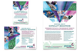 High-Tech Manufacturing Flyer & Ad Template - Word, Publisher, InDesign, Illustrator, Pages, QuarkXPress, CorelDraw