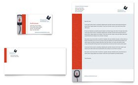 Computer Software Company Business Card & Letterhead Template - Word, Publisher, InDesign, Illustrator, Pages, QuarkXPress, CorelDraw