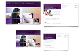 Information Technology Consultants Postcard Template - Word, Publisher, InDesign, Illustrator, Pages, QuarkXPress, CorelDraw