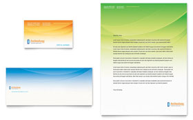 Computer & IT Services Business Card & Letterhead Template - Word, Publisher, InDesign, Illustrator, Pages, QuarkXPress, CorelDraw