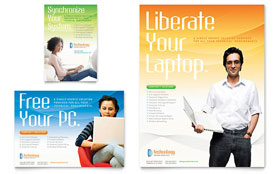 Computer & IT Services Flyer & Ad Template - Word, Publisher, InDesign, Illustrator, Pages, QuarkXPress, CorelDraw