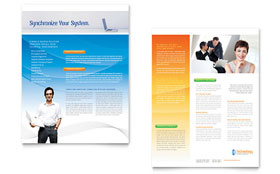 Computer & IT Services Datasheet Template - Word, Publisher, InDesign, Illustrator, Pages, QuarkXPress, CorelDraw