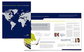 Global Communications Company Brochure Template - Word, Publisher, InDesign, Illustrator, Pages, QuarkXPress, CorelDraw