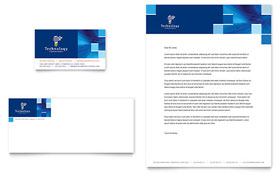 Technology Consulting & IT Business Card & Letterhead Template - Word, Publisher, InDesign, Illustrator, Pages, QuarkXPress, CorelDraw