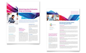 Software Solutions Datasheet Template - Word, Publisher, InDesign, Illustrator, Pages, QuarkXPress, CorelDraw