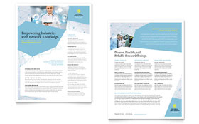 Global Network Services Datasheet Template - Word, Publisher, InDesign, Illustrator, Pages, QuarkXPress, CorelDraw
