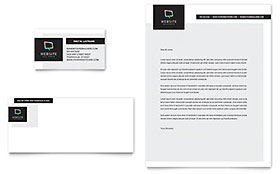 Website Designer Business Card & Letterhead Template - Word, Publisher, InDesign, Illustrator, Pages, QuarkXPress, CorelDraw
