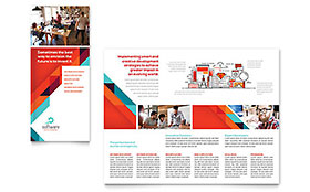 Application Software Developer Trifold Brochure Template - Word, Publisher, InDesign, Illustrator, Pages, QuarkXPress, CorelDraw
