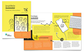 Social Media Consultant Brochure Template - Word, Publisher, InDesign, Illustrator, Pages, QuarkXPress, CorelDraw