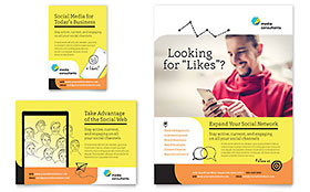 Social Media Consultant Flyer & Ad Template - Word, Publisher, InDesign, Illustrator, Pages, QuarkXPress, CorelDraw