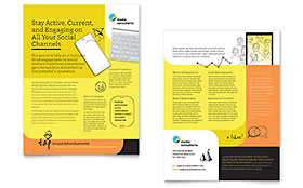 Social Media Consultant Datasheet Template - Word, Publisher, InDesign, Illustrator, Pages, QuarkXPress, CorelDraw