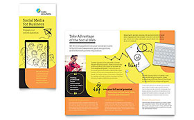 Social Media Consultant Trifold Brochure Template - Word, Publisher, InDesign, Illustrator, Pages, QuarkXPress, CorelDraw