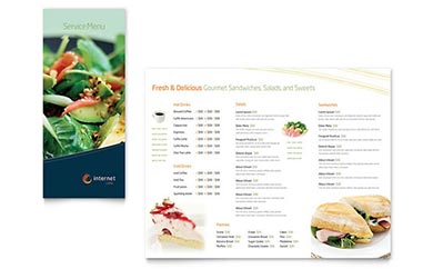 Free Business Takeout Menu Template - Word, Publisher, InDesign, Illustrator, Pages, QuarkXPress, CorelDraw