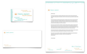 Travel Agency Business Card & Letterhead Template - Word, Publisher, InDesign, Illustrator, Pages, QuarkXPress, CorelDraw