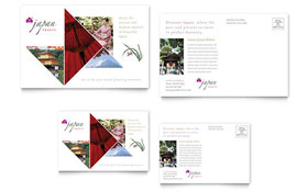 Japan Travel Postcard Template - Word, Publisher, InDesign, Illustrator, Pages, QuarkXPress, CorelDraw