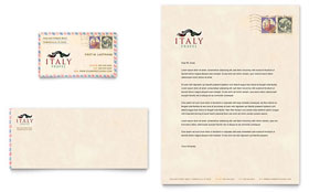 Italy Travel Business Card & Letterhead Template - Word, Publisher, InDesign, Illustrator, Pages, QuarkXPress, CorelDraw