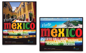 Mexico Travel Poster Template - Word, Publisher, InDesign, Illustrator, Pages, QuarkXPress, CorelDraw
