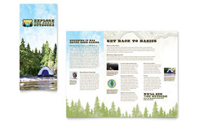 Nature Camping & Hiking Trifold Brochure Template - Word, Publisher, InDesign, Illustrator, Pages, QuarkXPress, CorelDraw