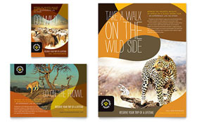 African Safari Flyer & Ad Template - Word, Publisher, InDesign, Illustrator, Pages, QuarkXPress, CorelDraw