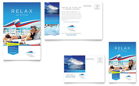 Cruise Travel Postcard Template - Word, Publisher, InDesign, Illustrator, Pages, QuarkXPress, CorelDraw