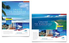 Cruise Travel Poster Template - Word, Publisher, InDesign, Illustrator, Pages, QuarkXPress, CorelDraw