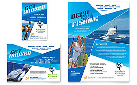 Fishing Charter & Guide Flyer & Ad Template - Word, Publisher, InDesign, Illustrator, Pages, QuarkXPress, CorelDraw