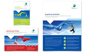 Green Living & Recycling Flyer & Ad Template - Word, Publisher, InDesign, Illustrator, Pages, QuarkXPress, CorelDraw