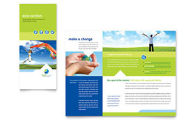 Green Living & Recycling Trifold Brochure Template - Word, Publisher, InDesign, Illustrator, Pages, QuarkXPress, CorelDraw