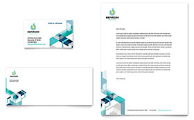 Oil & Gas Company Business Card & Letterhead Template - Word, Publisher, InDesign, Illustrator, Pages, QuarkXPress, CorelDraw