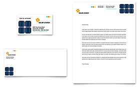 Solar Energy Business Card & Letterhead Template - Word, Publisher, InDesign, Illustrator, Pages, QuarkXPress, CorelDraw