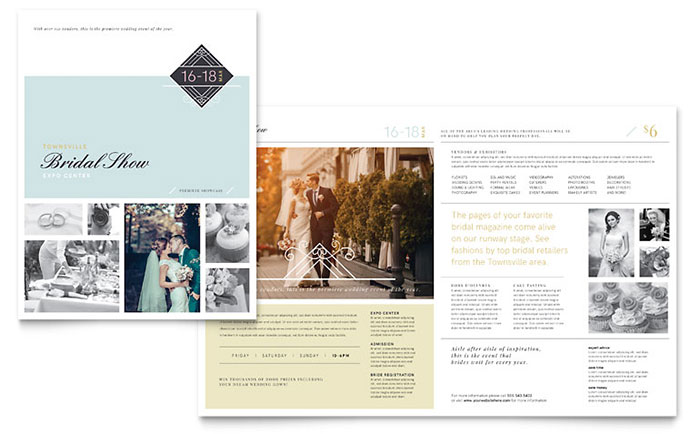 Bridal Show Brochure Template - Word, Publisher, InDesign, Illustrator, Pages, QuarkXPress, CorelDraw