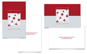 Red Ornaments Greeting Card Template - Word, Publisher, InDesign, Illustrator, Pages, QuarkXPress, CorelDraw