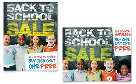 Back to School Sale Poster Template - Word, Publisher, InDesign, Illustrator, Pages, QuarkXPress, CorelDraw