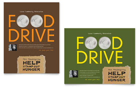 Holiday Food Drive Fundraiser Poster Template - Word, Publisher, InDesign, Illustrator, Pages, QuarkXPress, CorelDraw