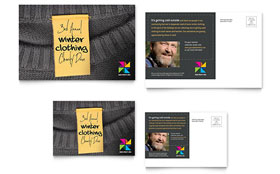 Winter Clothing Drive Postcard Template - Word, Publisher, InDesign, Illustrator, Pages, QuarkXPress, CorelDraw