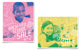 Back 2 School Sale Poster Template - Word, Publisher, InDesign, Illustrator, Pages, QuarkXPress, CorelDraw