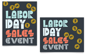 Labor Day Sale Poster Template - Word, Publisher, InDesign, Illustrator, Pages, QuarkXPress, CorelDraw